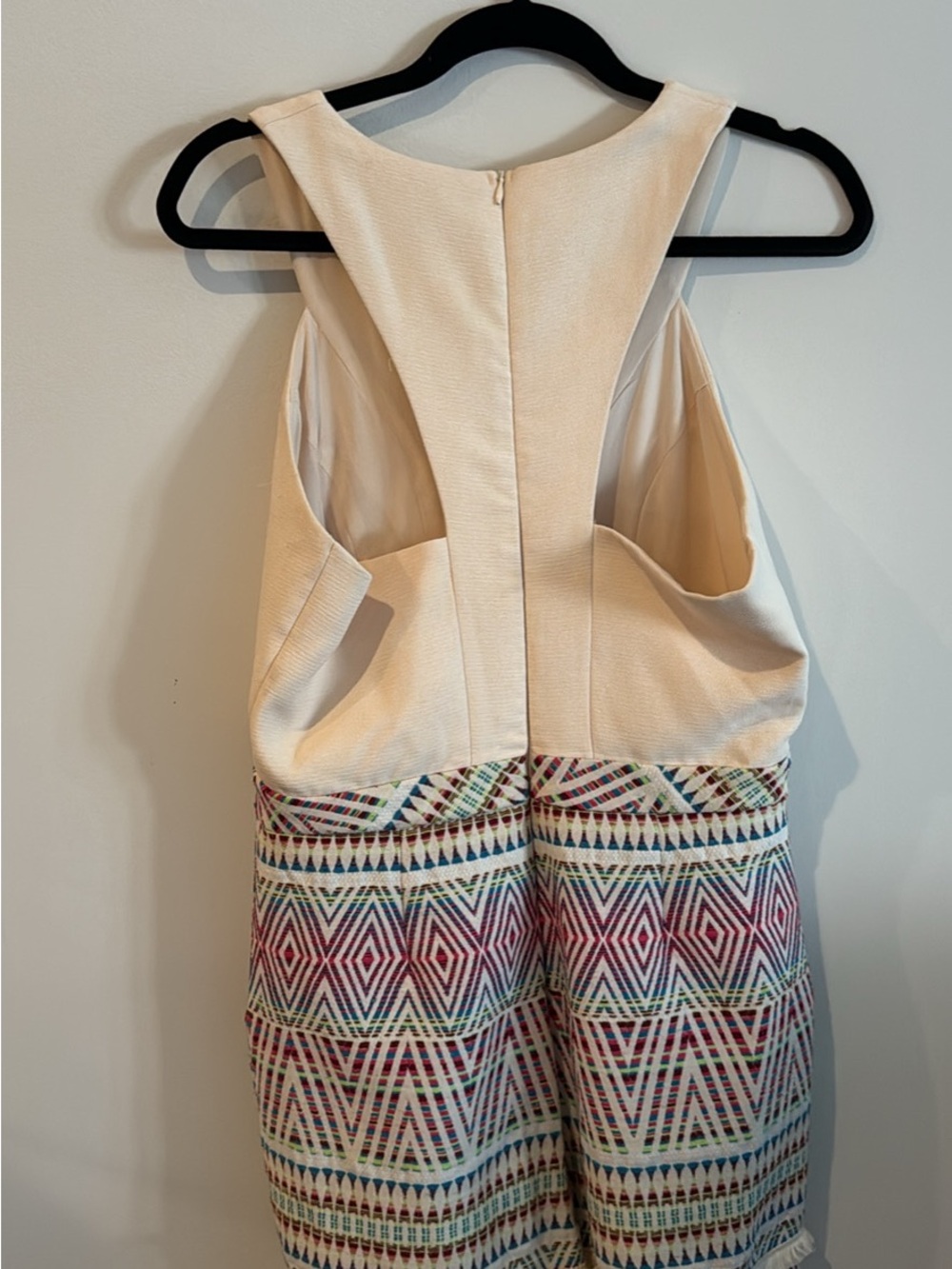 Adelyn Rae Cream and Multicolor Patterned Fit-and-Flare Romper - Picture 2 of 4